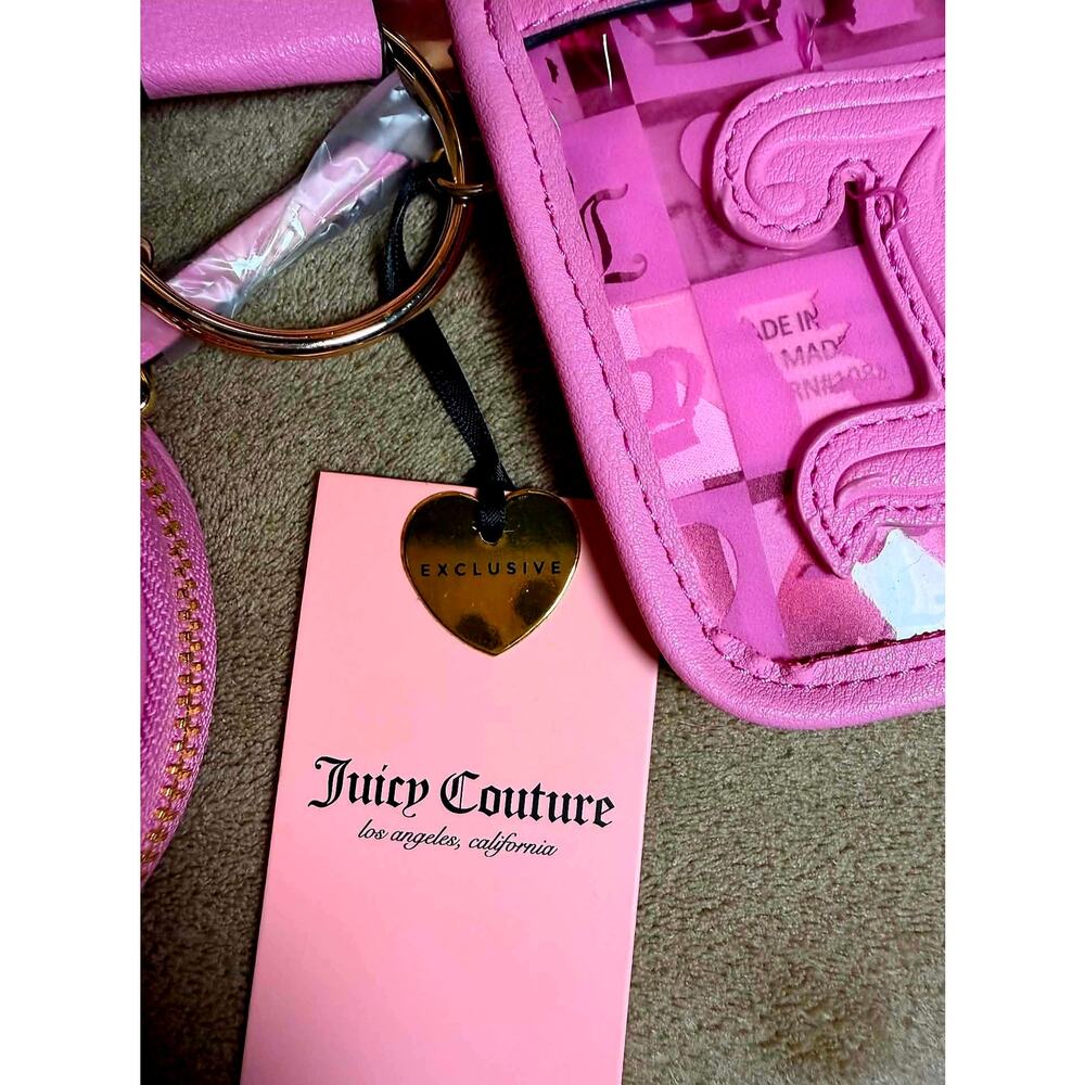 🌸 Juicy Couture NWT Juicy Paradise 3-Piece Pouch & Wristlet Set – Pink - Picture 2 of 4